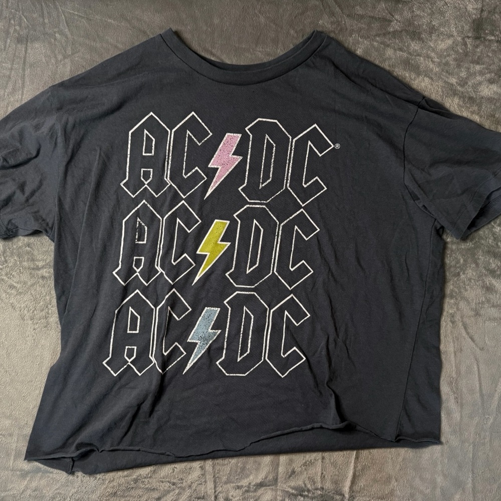 AC/DC Black Crop Top